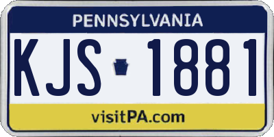 PA license plate KJS1881