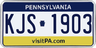 PA license plate KJS1903