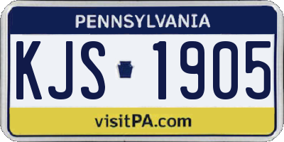 PA license plate KJS1905