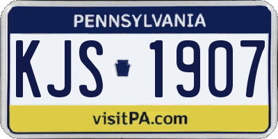 PA license plate KJS1907