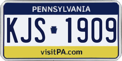 PA license plate KJS1909