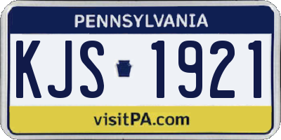 PA license plate KJS1921