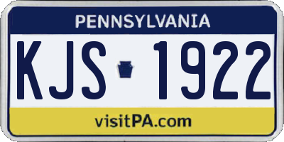 PA license plate KJS1922
