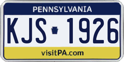 PA license plate KJS1926