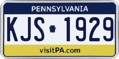 PA license plate KJS1929