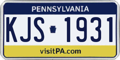 PA license plate KJS1931