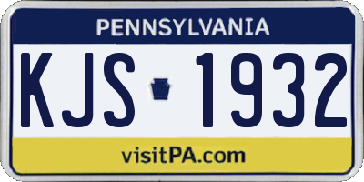 PA license plate KJS1932