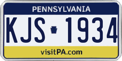 PA license plate KJS1934