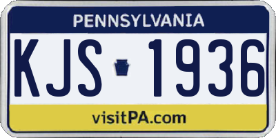 PA license plate KJS1936