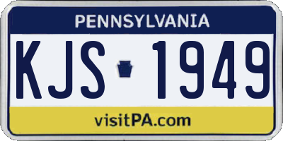 PA license plate KJS1949