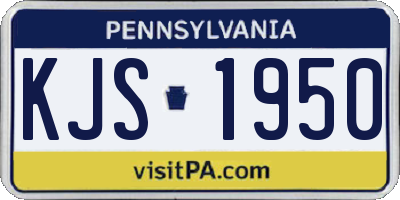 PA license plate KJS1950