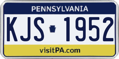 PA license plate KJS1952