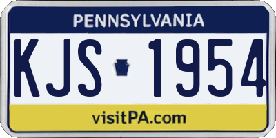PA license plate KJS1954