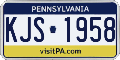 PA license plate KJS1958