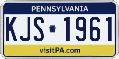PA license plate KJS1961