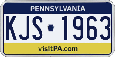 PA license plate KJS1963