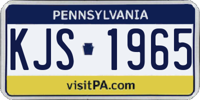 PA license plate KJS1965