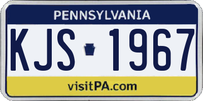 PA license plate KJS1967