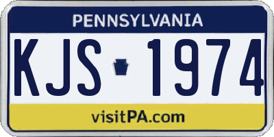 PA license plate KJS1974