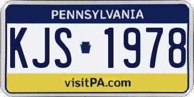 PA license plate KJS1978