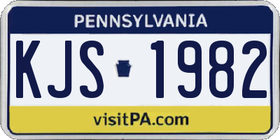 PA license plate KJS1982