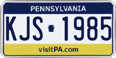 PA license plate KJS1985