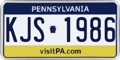 PA license plate KJS1986