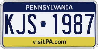 PA license plate KJS1987