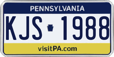 PA license plate KJS1988