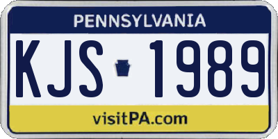 PA license plate KJS1989