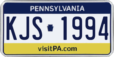 PA license plate KJS1994