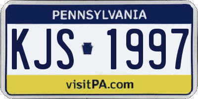 PA license plate KJS1997