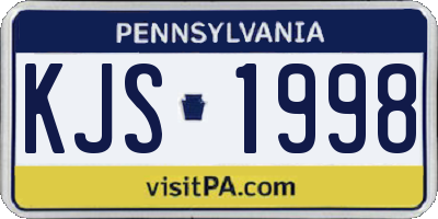 PA license plate KJS1998