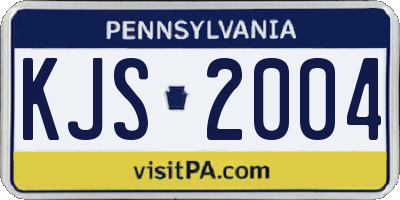PA license plate KJS2004