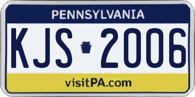 PA license plate KJS2006