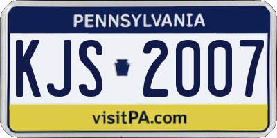 PA license plate KJS2007