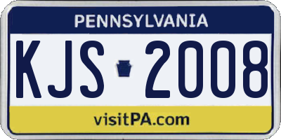 PA license plate KJS2008