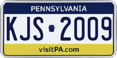 PA license plate KJS2009