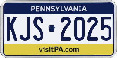 PA license plate KJS2025