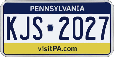 PA license plate KJS2027