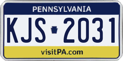 PA license plate KJS2031