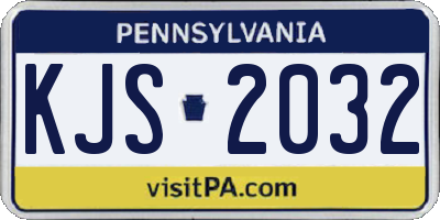 PA license plate KJS2032