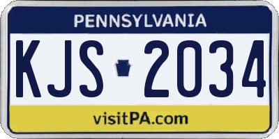 PA license plate KJS2034