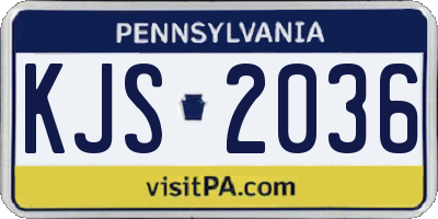 PA license plate KJS2036