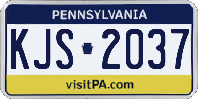 PA license plate KJS2037