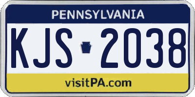 PA license plate KJS2038