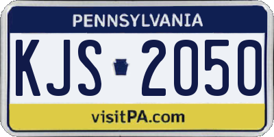 PA license plate KJS2050