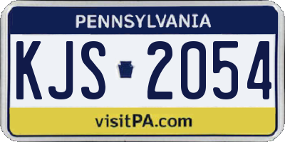 PA license plate KJS2054