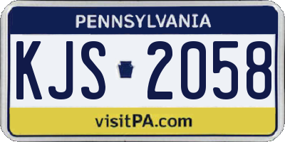 PA license plate KJS2058