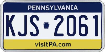 PA license plate KJS2061